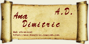Ana Dimitrić vizit kartica